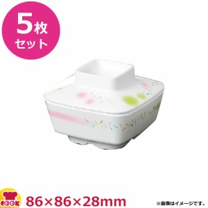 スリーライン メラミンエックス 熱風再加熱対応 角小鉢 蓋 W-106REK  5個セット（代引OK）