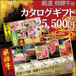 カタログギフト 肉 ギフト 選べる！A5等級飛騨牛カタログギフト 25,500円 送料無料ギフト券 内祝 御礼 御祝 贈答品 進物 お返し 結婚式 