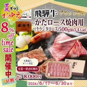 お中元 早割 2024 御中元 8％ タイムセール  飛騨牛 かたロース肉 クラシタロース 焼肉用 500g 3〜4人前  肉 ギフト ぽっきり　和牛 牛肉