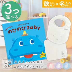 出産祝い カタログギフト のびのびBaby 3つ選べる あそぼ！コース ＆ 今治タオル 名入れミッフィースタイ・ハンカチセット　男の子/女の