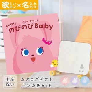 出産祝い カタログギフト のびのびBaby だっこ！コース ＆ 今治タオル 名入れミッフィーハンカチセット　男の子/女の子/はんかち/ミニハ