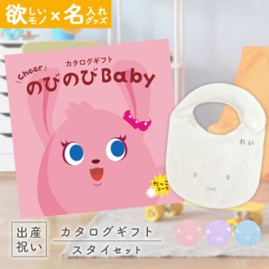 出産祝い カタログギフト のびのびBaby だっこ！コース ＆ 今治タオル 名入れミッフィースタイセット　男の子/女の子/ビブ/赤ちゃん/ママ