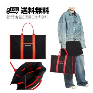 BALENCIAGA バレンシアガ トートバッグ ショルダー キャンバス 2WAY イタリア製 新品 ★ 1096 ブラック レッド K293..