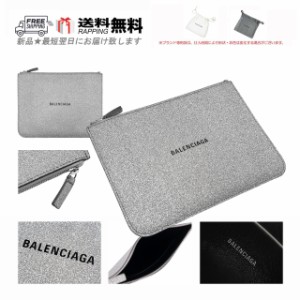 BALENCIAGA バレンシアガ BAG EVERYDAY POUCH M GLITTER ドキュメントケース クラッチ ポーチ ロゴ レザー 新品 ★ 8106 シルバー K881..