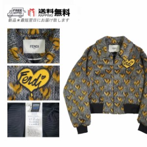 FENDI フェンディ ファー ジャケット ハート ロゴ イタリア製 レディース 女 新品 FJ6914 A256Q F03QE ★ 40 F206 