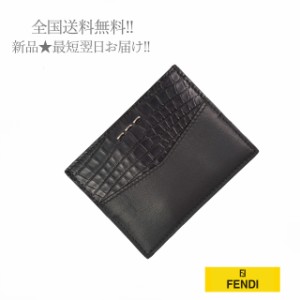 FENDI フェンディ カードケース リアルクロコ 7M0164 3IS F0GXN メンズ 男 新品 ★ ブラック I279.. 