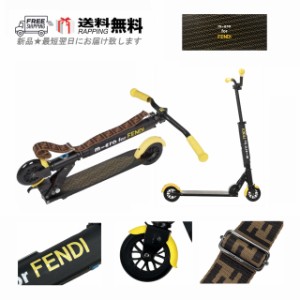 FENDI フェンディ JUNIOR KICK SCOOTER キックボード キックスクーター ロゴ 折り畳み ライト付 JUS009AF1FF1DPZ ★ YELLOW+BLACK K825..