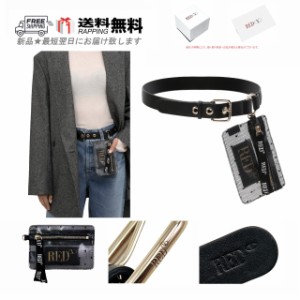 Red Valentino レッドヴァレンティノ BELT ベルト ポーチ ケース レザー 小物入れ ロゴ イタリア製 新品 ★ ブラック K807-M..