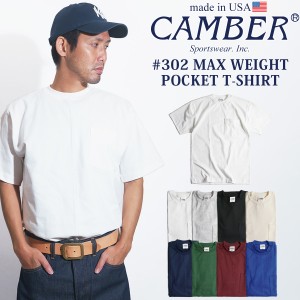 キャンバー CAMBER 302 マックスウェイト 半袖 ポケット Tシャツ BIGSIZE MADE IN USA (大きいサイズ アメリカ製 米国製 無地 ポケT）