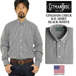 ギットマン ブラザーズ Gitman Bros. ギンガムチェック ボタンダウンシャツ ブラック/ホワイト (アメリカ製 米国製 GINGHAM CHECK B.D. S