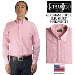 ギットマン ブラザーズ Gitman Bros. ギンガムチェック ボタンダウンシャツ ピンク/ホワイト (アメリカ製 米国製 GINGHAM CHECK B.D. SHI