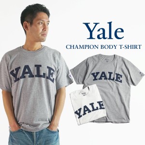 YALE オフィシャルロゴTシャツ チャンピオンボディ（メンズ S-XXL Champion カレッジTシャツ イエール大学 海外買い付け）