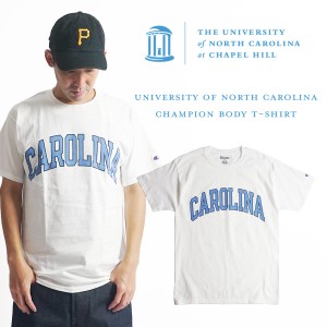 UNIVERSITY OF NORTH CAROLINA オフィシャルロゴTシャツ チャンピオンボディ（メンズ S-XXL Champion カレッジTシャツ ノースカロライナ