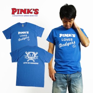 ピンクス ホットドッグス PINK’S HOTDOGS 半袖 Tシャツ 別注 ピンクスラブズドジャーズ（メンズ S-XXL 海外買い付け ご当地）