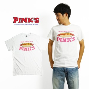 ピンクス ホットドッグス PINK’S HOTDOGS 半袖 Tシャツ 別注 ピンクスフロントプリント（メンズ S-XXL 海外買い付け ご当地）