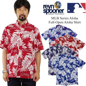 レインスプーナー REYN SPOONER 半袖 アロハシャツ フルオープン アロハ メジャーリーグ公式 (MLB ALOHA 大谷翔平 グッズ エンゼルス）