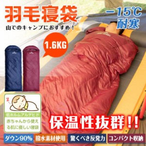 寝袋 シュラフ 封筒型 ダウン 羽毛 キャンプ アウトドア 冬用 連結 マット 洗える 災害 防災 車中泊 収納 ツーリング ad195