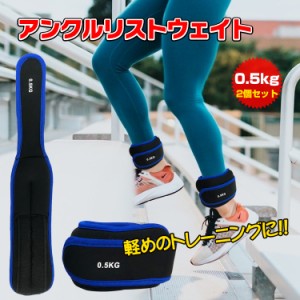 アンクルウエイト リストウエイト 0.5kg 2個セット パワーリスト リストバンド 腕 手首 脚 足首 重り ウェイト ソフト トレーニング ダン