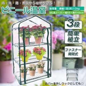 ビニール温室 3段 ビニールハウス ガーデンハウス 植物 ベランダ 小型 DIY 観葉植物 ガーデン フラワー ラック 家庭菜園 花 多肉植物 サ