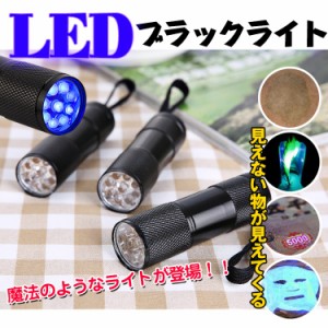 懐中電灯型 ブラックライト led ハンディライト 掃除 トイレ ペット 宝石鑑定 ジェルネイル硬化 汚れ確認 紫外線 zk173