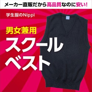 日本製　男女兼用　ニットベスト　紺　3L 4L 5L ウール30％ 学生服 秋冬 ネイビー 丸洗い可 国産 抗ピリング ユニセックス Vネック メン