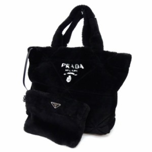 ﾌﾟﾗﾀﾞ PRADA ｷﾙﾄｼｱﾘﾝｸﾞ ﾄｰﾄﾊﾞｯｸﾞ 黒 【中古】(63442)