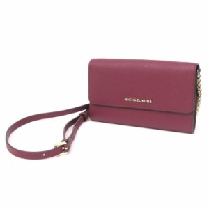 マイケルコース MICHAEL KORS チェーンウォレット 長財布 ショルダーウォレット ウォレットバッグ ボルドー 【中古】(66413)