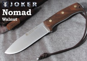 ●● ジョーカー CN125-P ノマド ウォールナット ファイヤースターター付 ブッシュクラフトナイフ,Joker NOMAD BUSHCRAFT KNIFE WALNUT