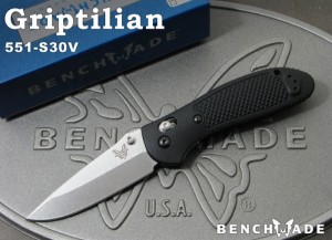 ベンチメイド 551-S30V グリップティリアン シルバー直刃 ,折り畳みナイフ ,BENCHMADE Griptilian【日本正規品】