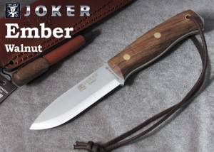 ●● ジョーカー CN122-P エンバー ウォールナット ファイヤースチール付 ブッシュクラフトナイフ,Joker EMBER SCANDI BUSHCRAFT KNIFE W