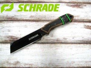 ●●  シュレード  SCH1124288 フロンティア  クリーバースタイル シースナイフ 3Cr13鋼 ブラック/TAN GRN ハンドル Schrade