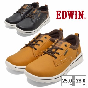 エドウィン スニーカー メンズ 黒 黄 軽量 EDWIN EDW-7645 送料無料