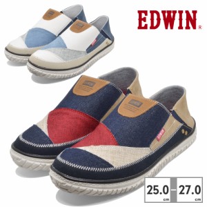 エドウィン スリッポン メンズ かかとが踏める 2WAY 軽量 防滑ソール EDWIN EDW-7645