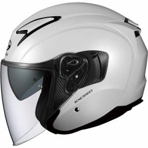 オージーケーカブト バイクヘルメット ジェット EXCEED パールホワイト (サイズ:XL) 