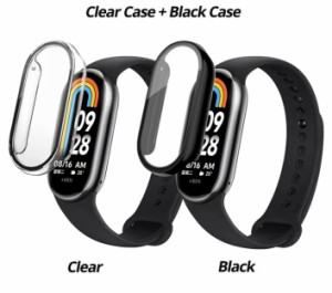 【２個セット】【ゆうパケット対応】Xiaomi Smart Band 8 カバー フィルム ケース 交換ケース 保護ケース 液晶画面保護 クリア ブラック 