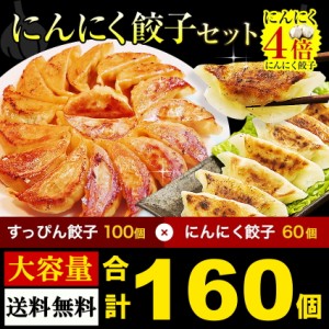 半額クーポンで★3,380円!!【大容量160個】餃子 ぎょうざ すっぴん餃子100個 にんにく餃子60個 食べ比べ セット 送料無料 すっぴん餃子 