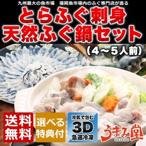 ふぐ 博多 とらふぐ刺身 天然ふぐ鍋セット 4-5人前 瞬冷 ギフト 送料無料 ふぐ刺し てっさ ふぐちり  河豚 プレゼント 贈り物 食品 祝 お