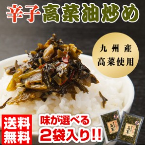 辛子高菜 選べる2袋 明太子入高菜 高菜漬け 送料無料 博多 福岡 九州産 帰省土産 旅行土産 おかず たかな ご飯のお供 おつまみ お土産 ギ