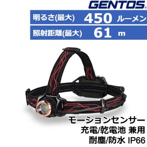 ジェントス LED ヘッドライト 充電式 電池式 GH-110RG