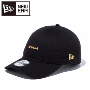 ニューエラ キャップ 9THIRTY クロスストラップ NEW ERA ミニロゴ ブラック × ゴールド 13562163