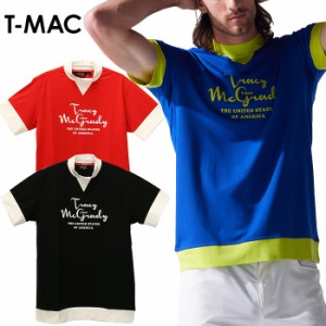 T-MAC ティーマック ゴルフ バイカラー 半袖モックネック メンズ 2024春夏 ゴルフウェア 7414172109