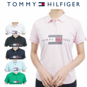 トミーヒルフィガーゴルフ フロントフラッグプリント ポロシャツ レディース 春夏 ゴルフウェア THLA314