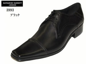 KATHARINE HAMNETT(キャサリン ハムネット)3993 本革 ロングノーズドレスビジネスシューズ  外羽根ストレートチップ 3980後継モデル メン