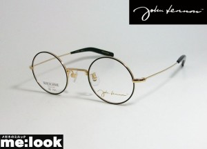 John Lennon　ジョンレノン 日本製 made in Japan 丸メガネ クラシック 眼鏡 メガネ フレーム JLA103-2-42 度付可 ブラック ゴールド