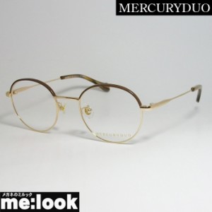 MERCURYDUO マーキュリーデュオ　レディース  ラウンド  クラシック 眼鏡 メガネ フレーム MDF6038-3 サイズ47 度付可 ブラウン　ゴール