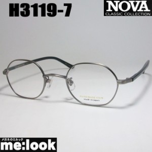 NOVA ノヴァ HAND MADE ITEM ハンドメイド 国産 ラウンド　ボストン　クラシック 眼鏡 メガネ フレーム H3119-7-45 度付可 アンティーク
