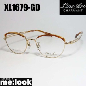 Line Art ラインアート 眼鏡 メガネ フレーム レディース 最高のかけ心地 形状記憶 XL1679-GD-50 度付可 ブラウン　ゴールド