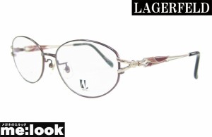 LAGERFELD ラガーフェルド レディース 純国産 チタン 婦人 レディース 眼鏡 メガネ フレーム 88-0107-03 サイズ54 度付可 パープル/ゴー