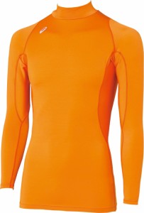 asics アシックス HIGH NECK LS TOP オレンジ M XA3809 20 | スポーツ メンズ M 服 衣類 衣料品ウェア ウエア フィットネスウェア インナ