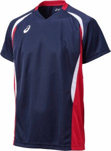 asics アシックス GAMESHIRTSHS ネイビーxVレツト S XW1325 5024 | スポーツ バレーボール メンズ レディース バレーボールウェア ウエア